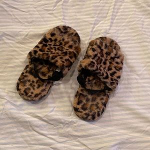 Cheetah print slippers